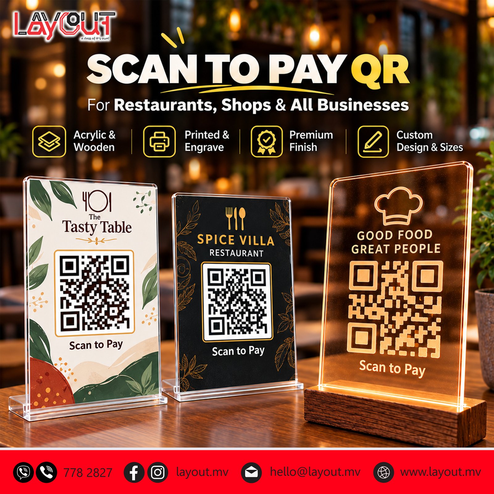 Custom QR Payment Stands